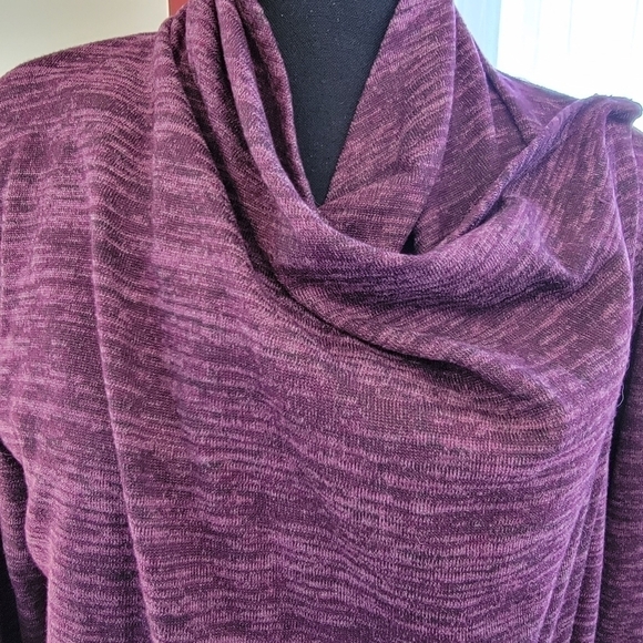 COMPANY Ellen Tracy Purple Heathered Cardigan Size L - Picture 2 of 10